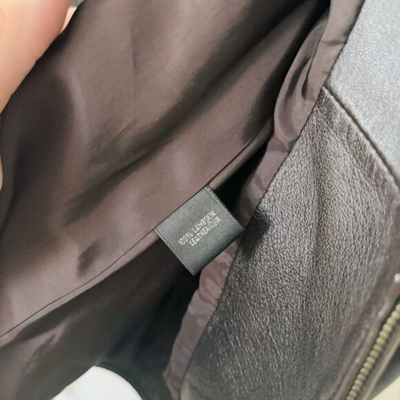 Lafayette 148 Brown Lambskin Leather Jacket - Picture 7 of 10